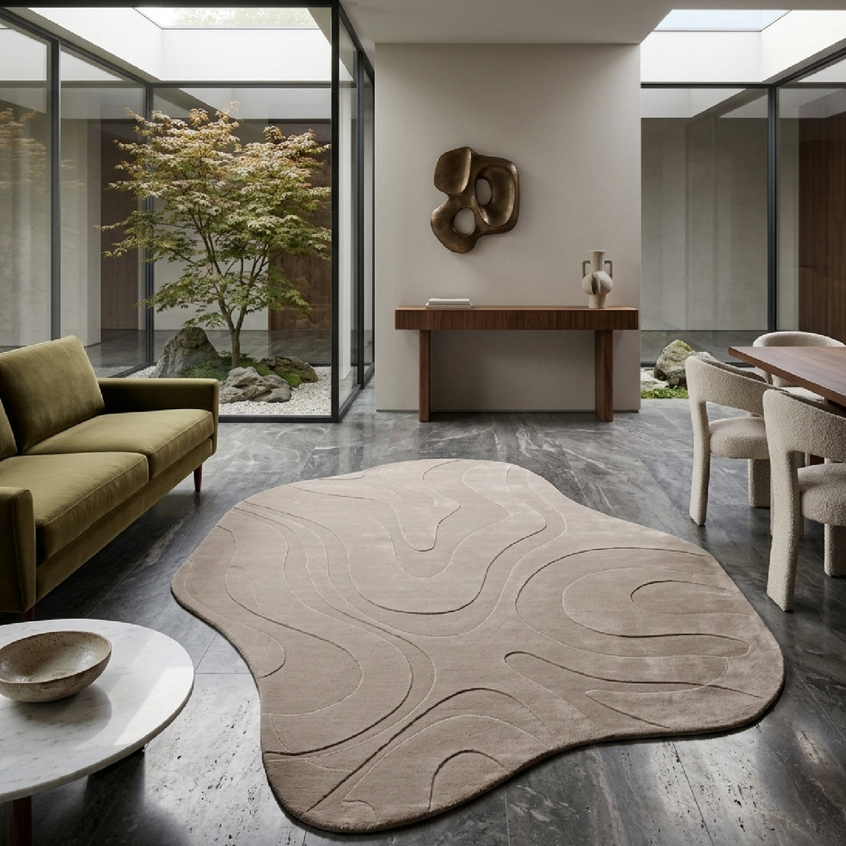   Beige Viscose Carpet | Oroa.com