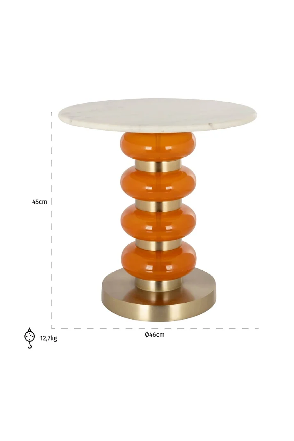 Orange Glass End Table | OROA Boann | Oroa.com