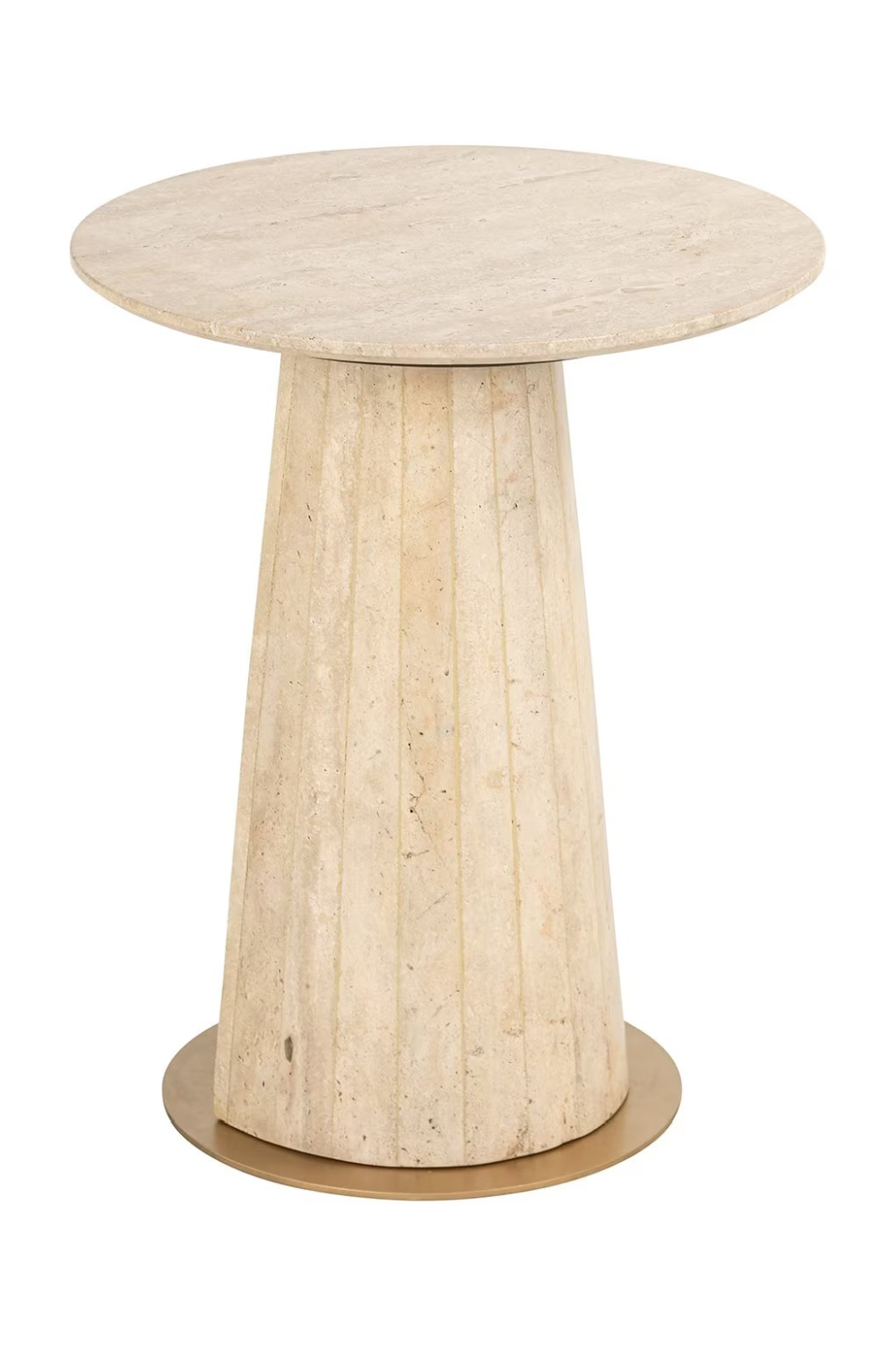 Travertine Pedestal End Table | OROA Kibo | Oroa.com