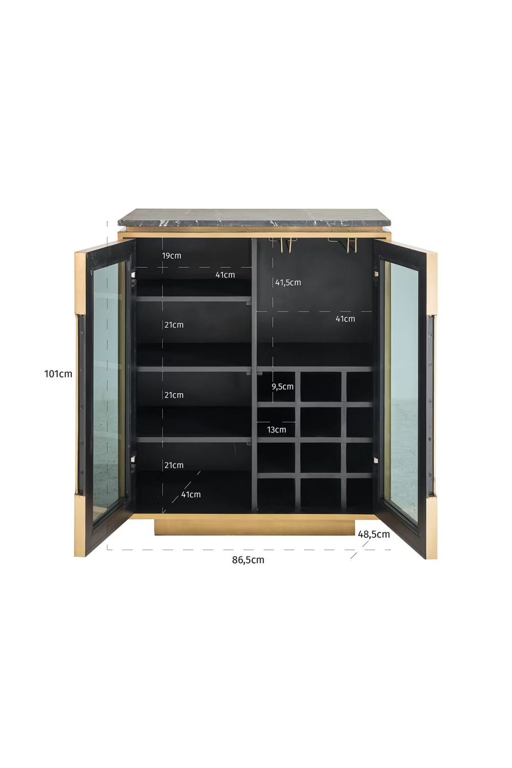 Gold 2-Door Sideboard | OROA Finsbury | Oroa.com