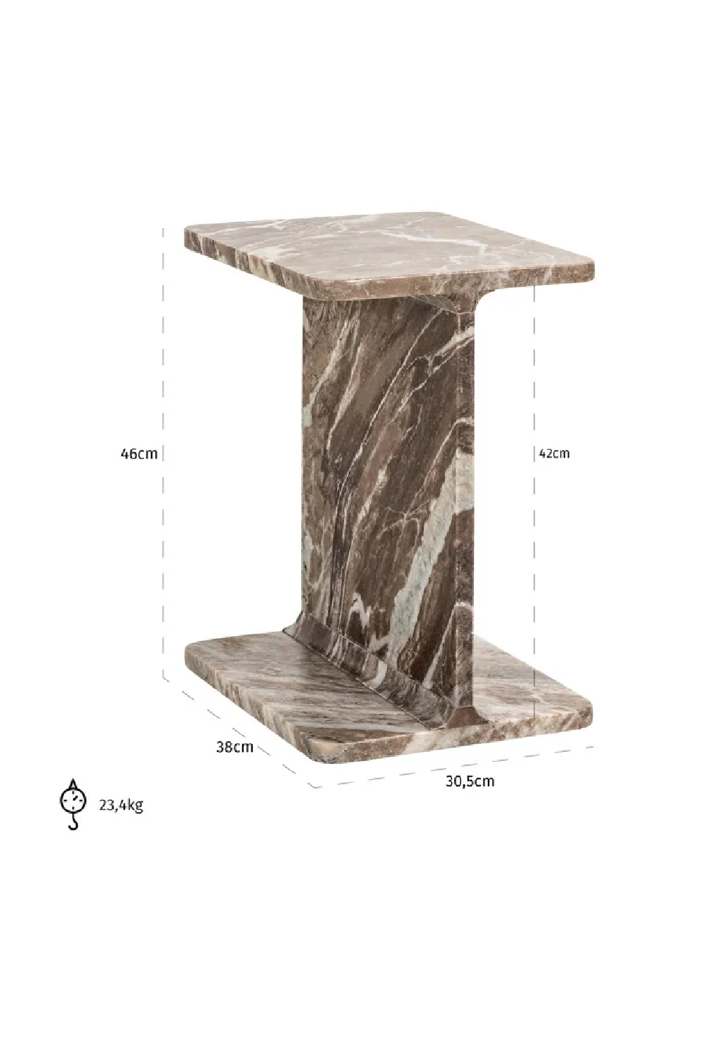 Brown Marble End Table | OROA Benson | Oroatrade.com