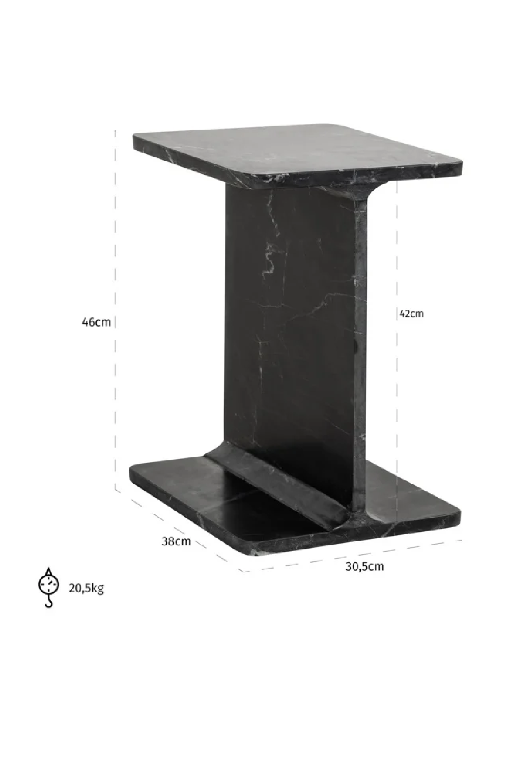 Black Marble End Table | OROA Benson | Oroa.com