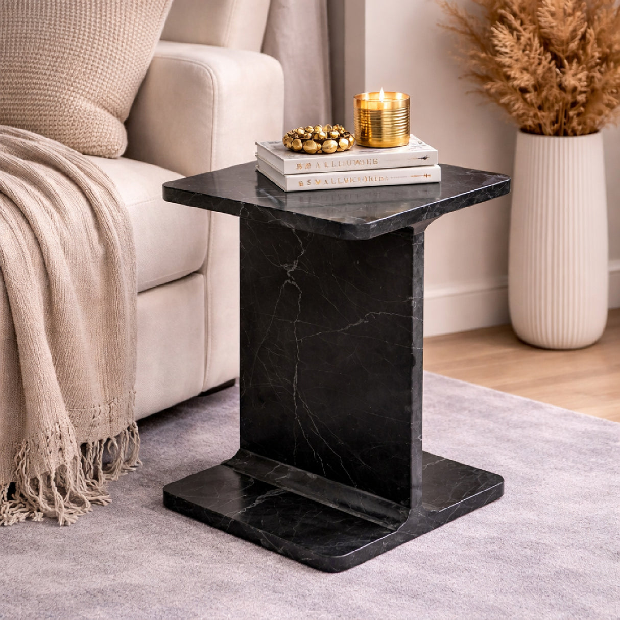   Black Marble End Table | Oroa.com
