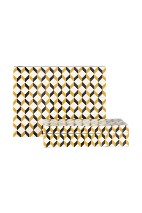 Zig-Zag Patterned Storage Boxes (2) | Richmond Interiors Frences | Oroa.com
