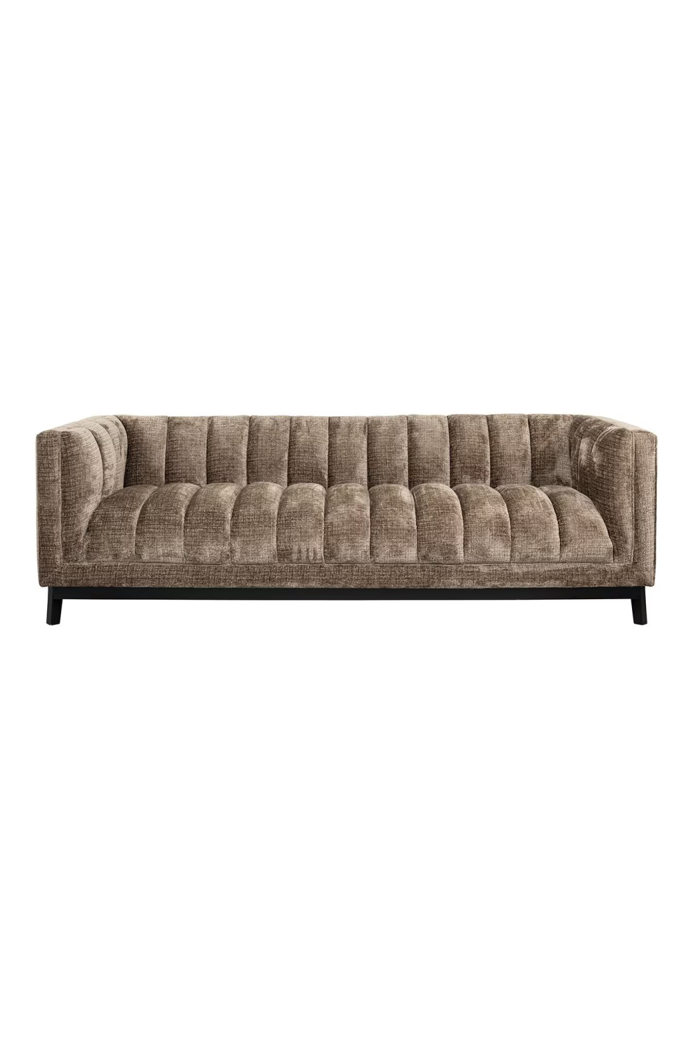 Taupe Chenille Channeled Sofa | OROA Beaudy | Oroa.com