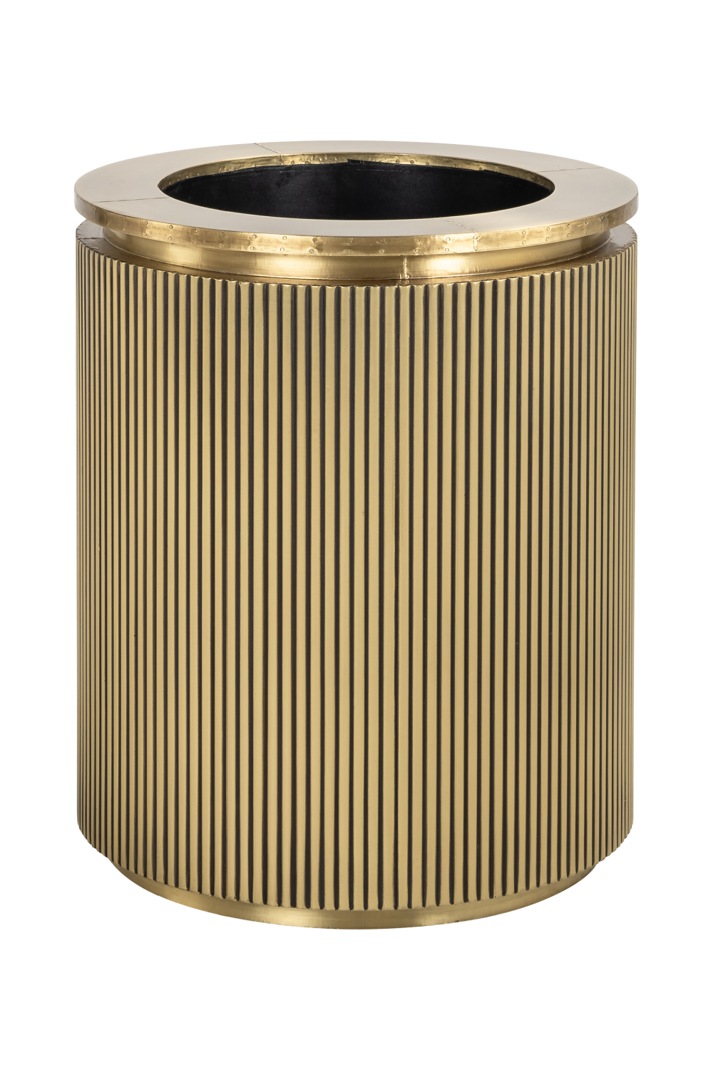 Gold Cylindrical Ridged Planter | OROA Ironville | Oroa.com