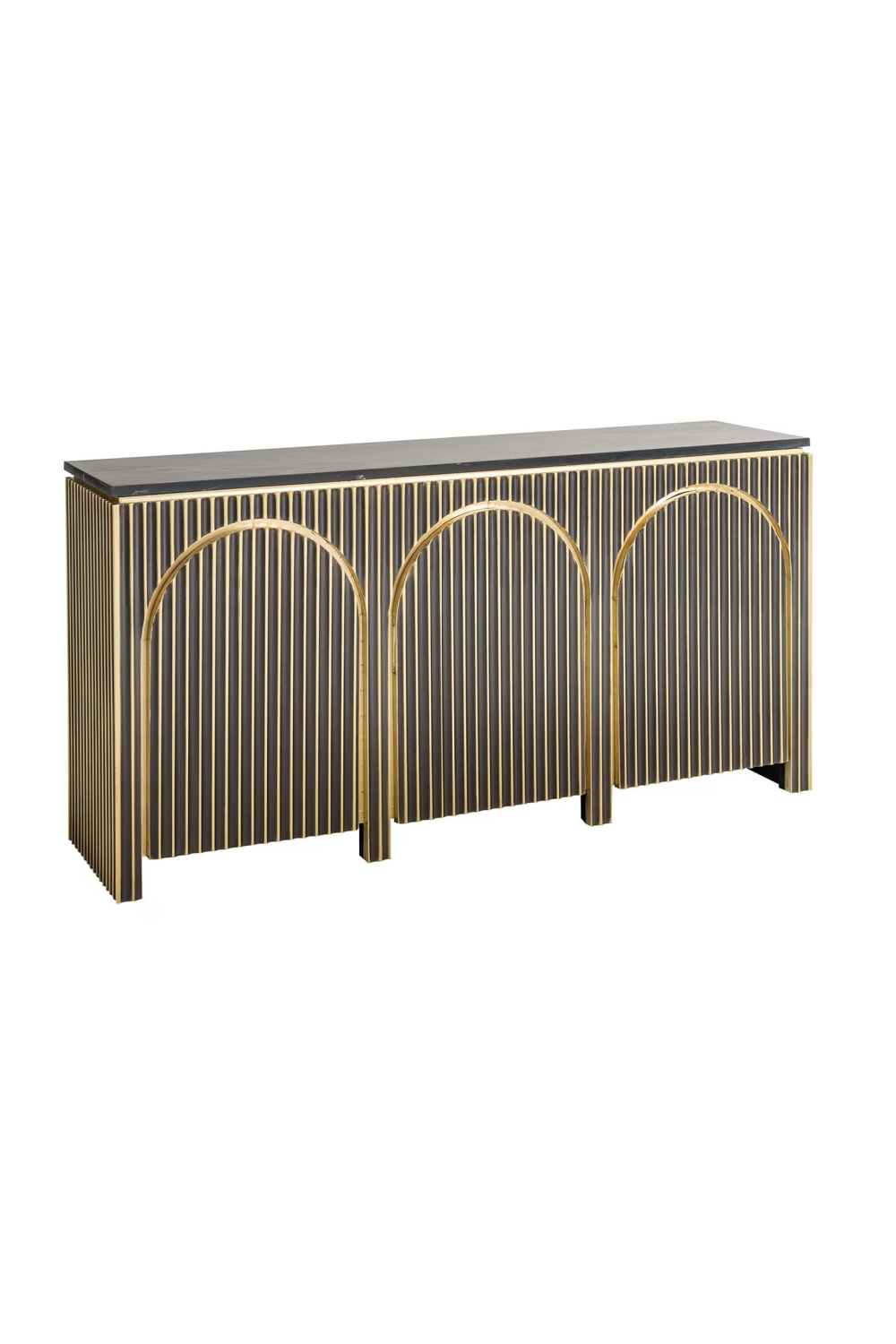 Gold Cladded 3-Door Sideboard | OROA Les Arcs | Oroa.com