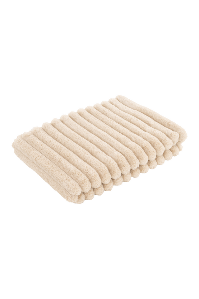 Cream Furry Channeled Blanket | Richmond Interiors Cato | Oroa.com