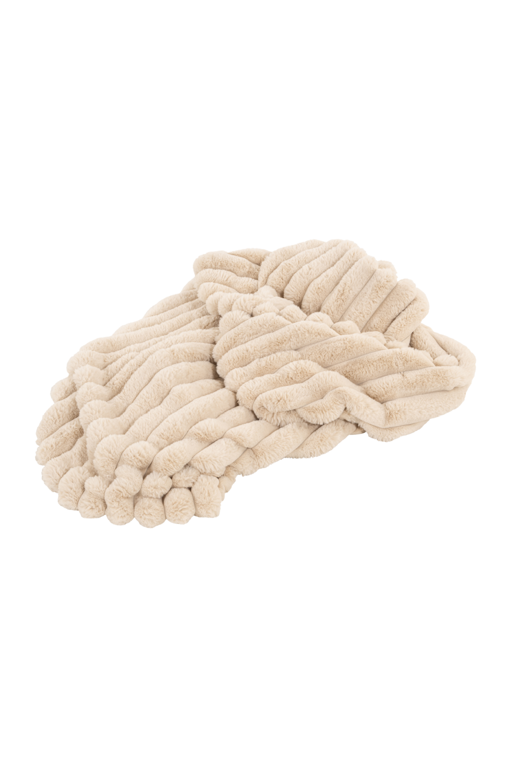 Cream Furry Channeled Blanket | Richmond Interiors Cato | Oroa.com