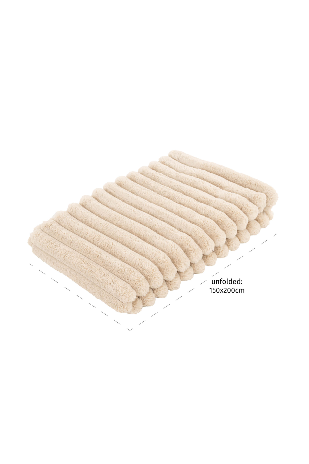 Cream Furry Channeled Blanket | Richmond Interiors Cato | Oroa.com