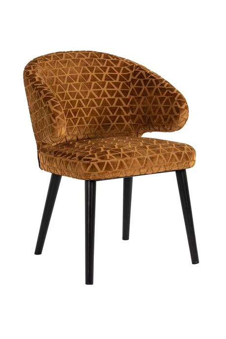 Gold Triangle Pattern Dining Chair | Richmond Interiors Indigo | Oroa.com