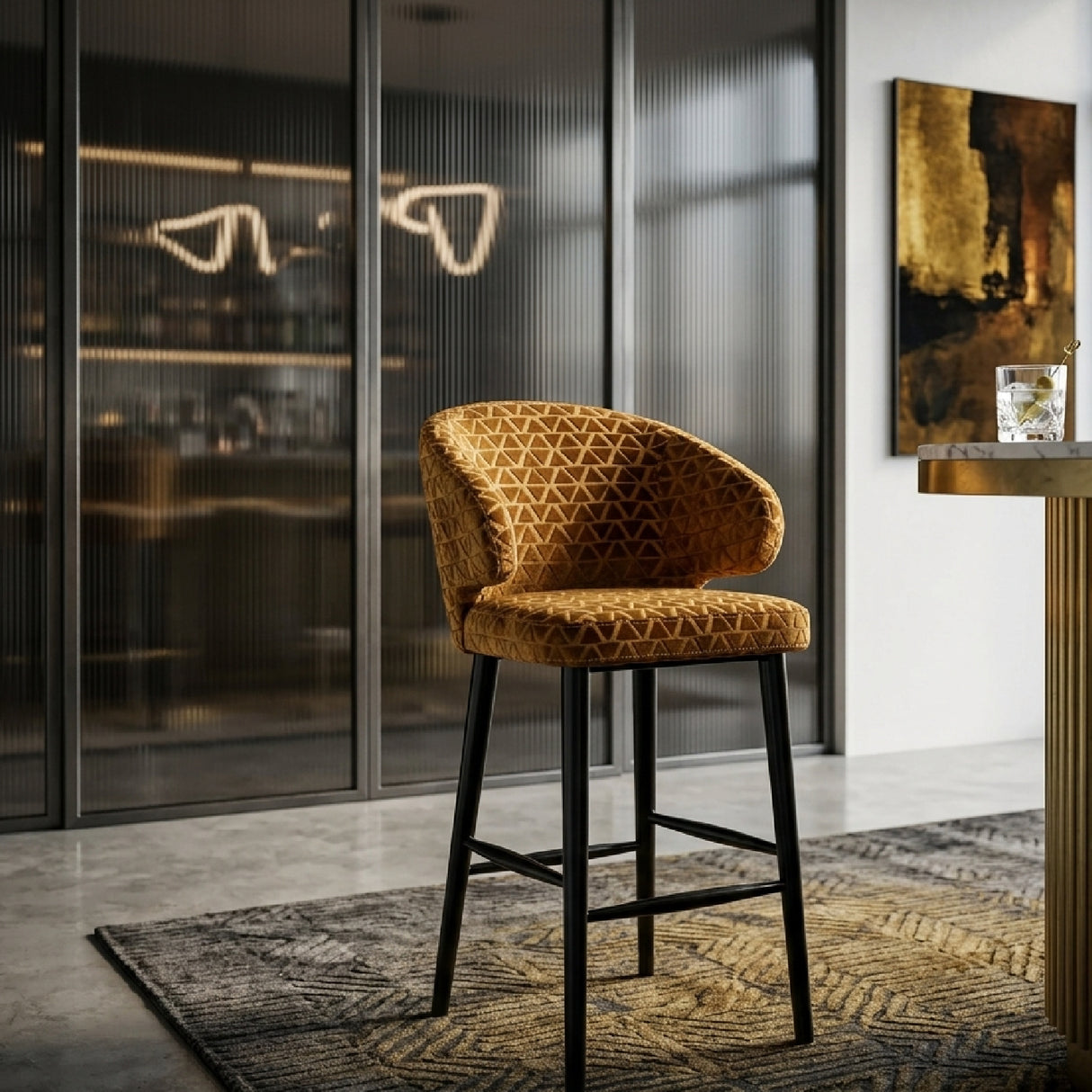   Gold Triangle Bar Stool | Oroa.com