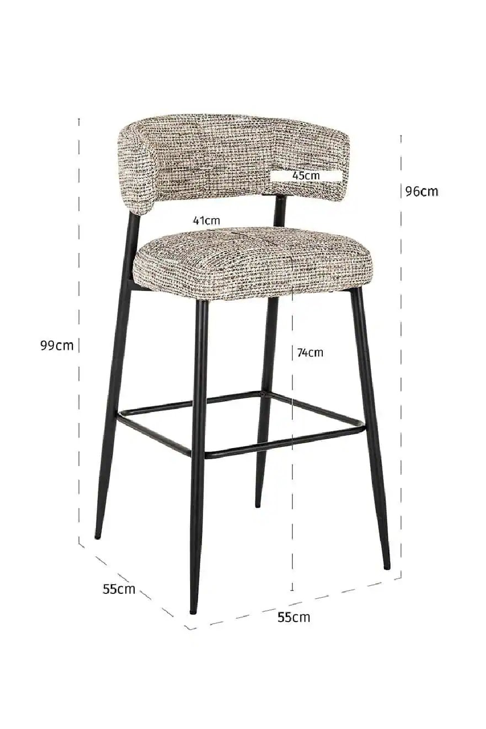 Curved Back Counter Stool | Oroa Rochelle | Oroa.com