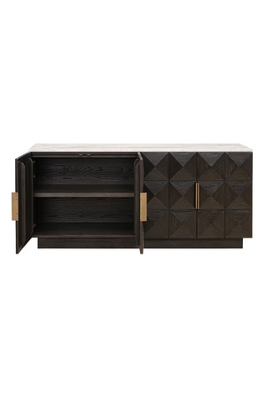 Brown Oak 4-Door Sideboard | Richmond Interiors Claremont | Oroa.com