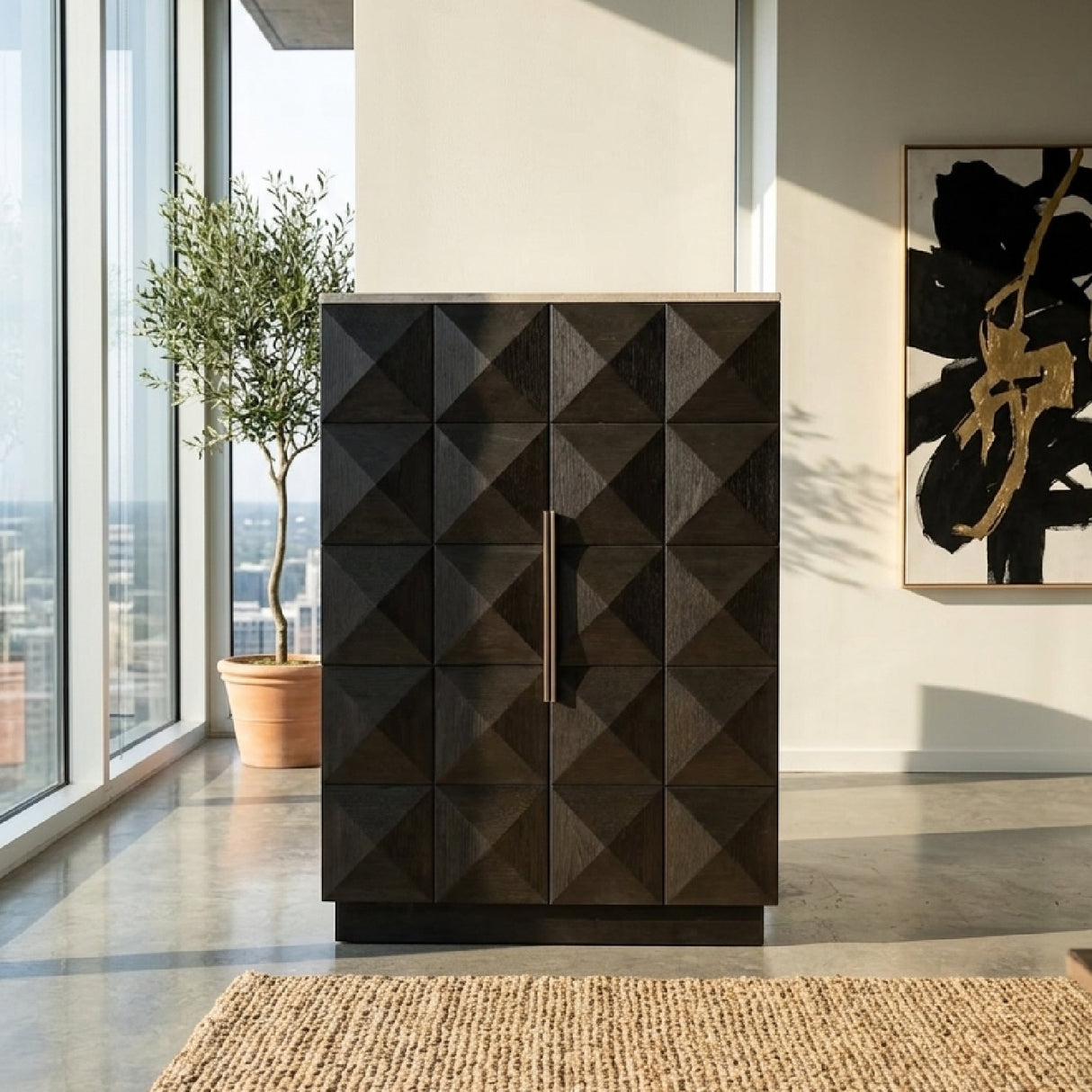   Brown Oak 2-Door Cabinet | Oroa.com