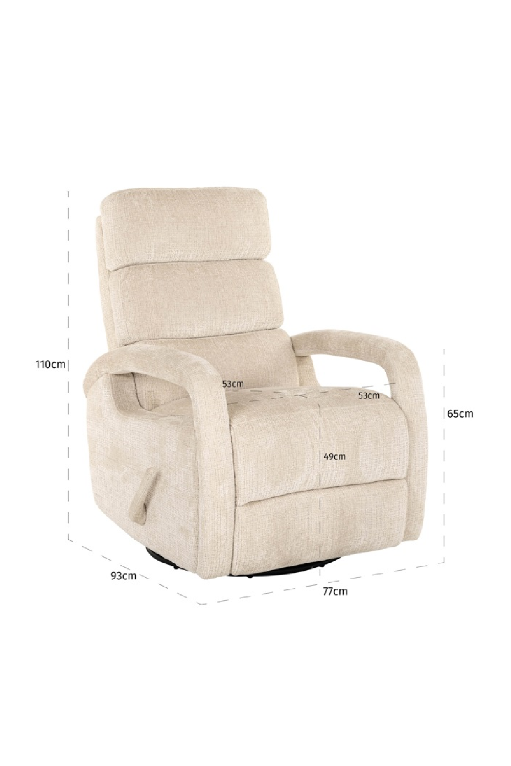 Upholstered Reclining Swivel Chair | OROA Denvi | Oroa.com