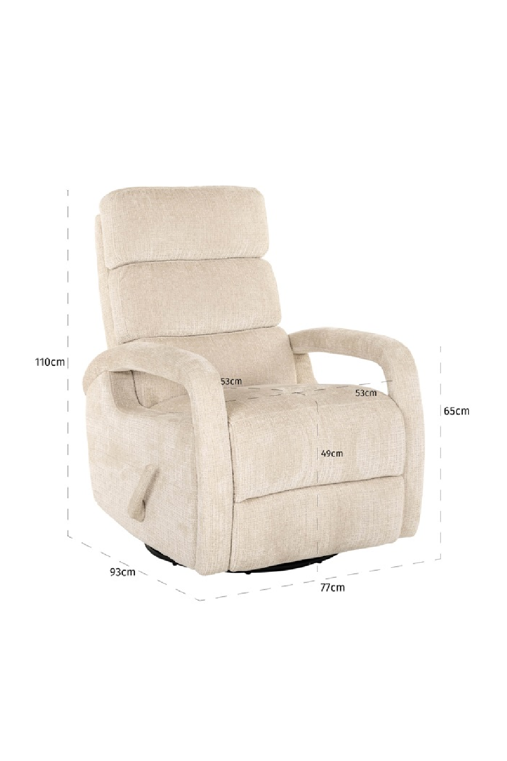 Upholstered Reclining Swivel Chair | Richmond Interiors Denvi | Oroa.com