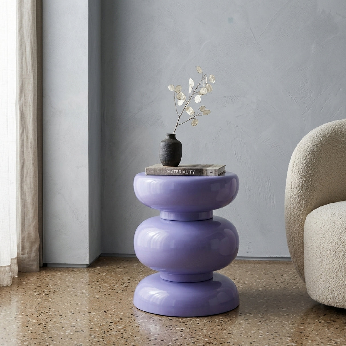   Purple Glossy End Table | Oroa.com