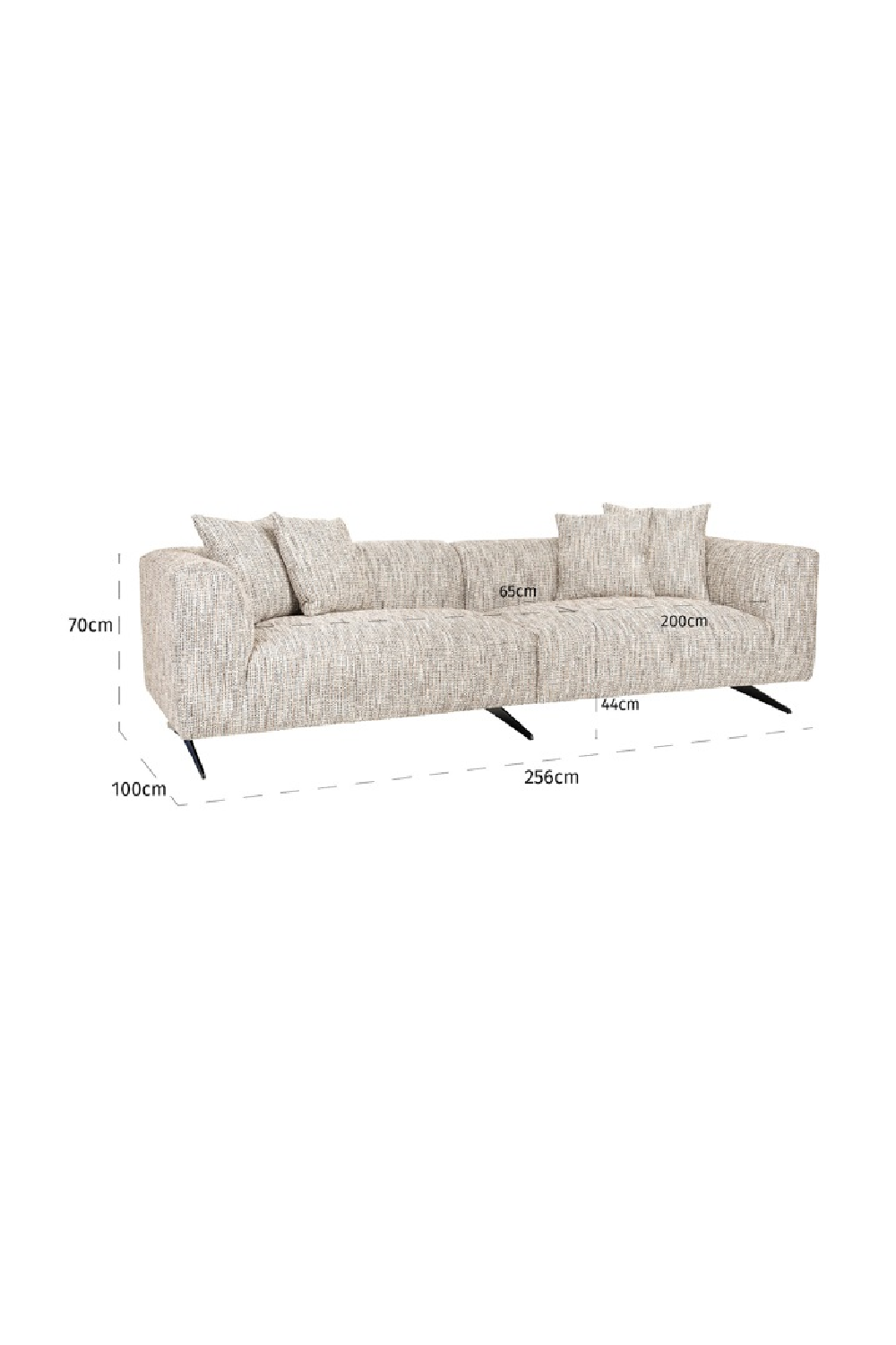 Metal Leg 3-Seater Sofa | OROA Hoxton | Oroa.com