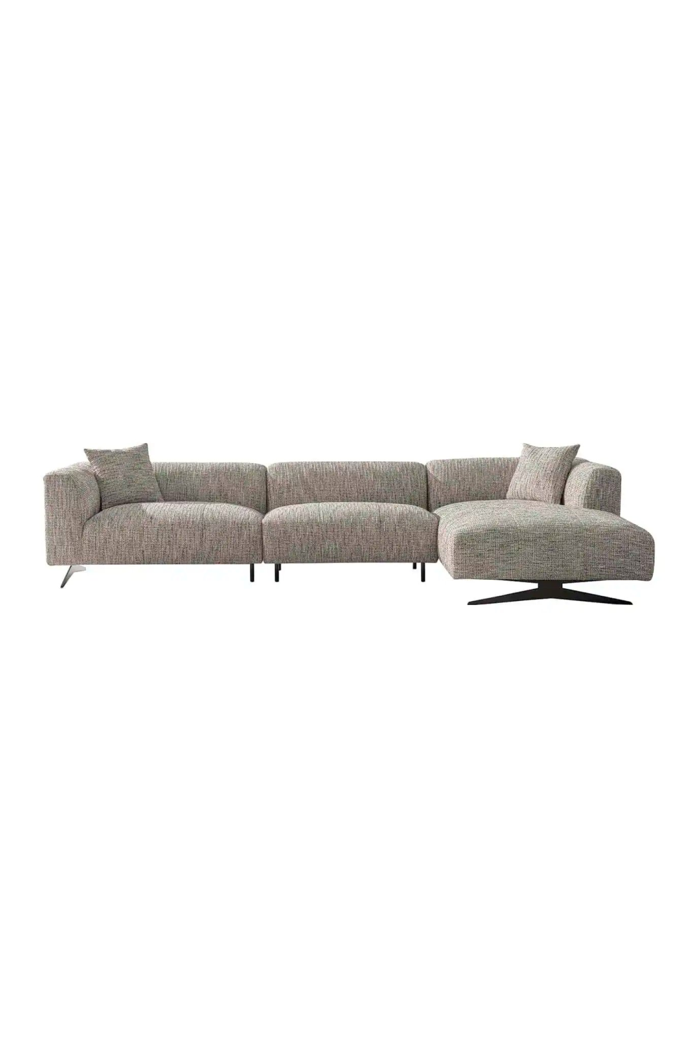 Beige 3-Seater Sofa with Right Lounge | OROA Hoxton | Oroa.com