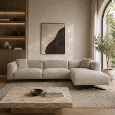   Metal Leg 3-Seater Sofa with Lounge | Oroa.com