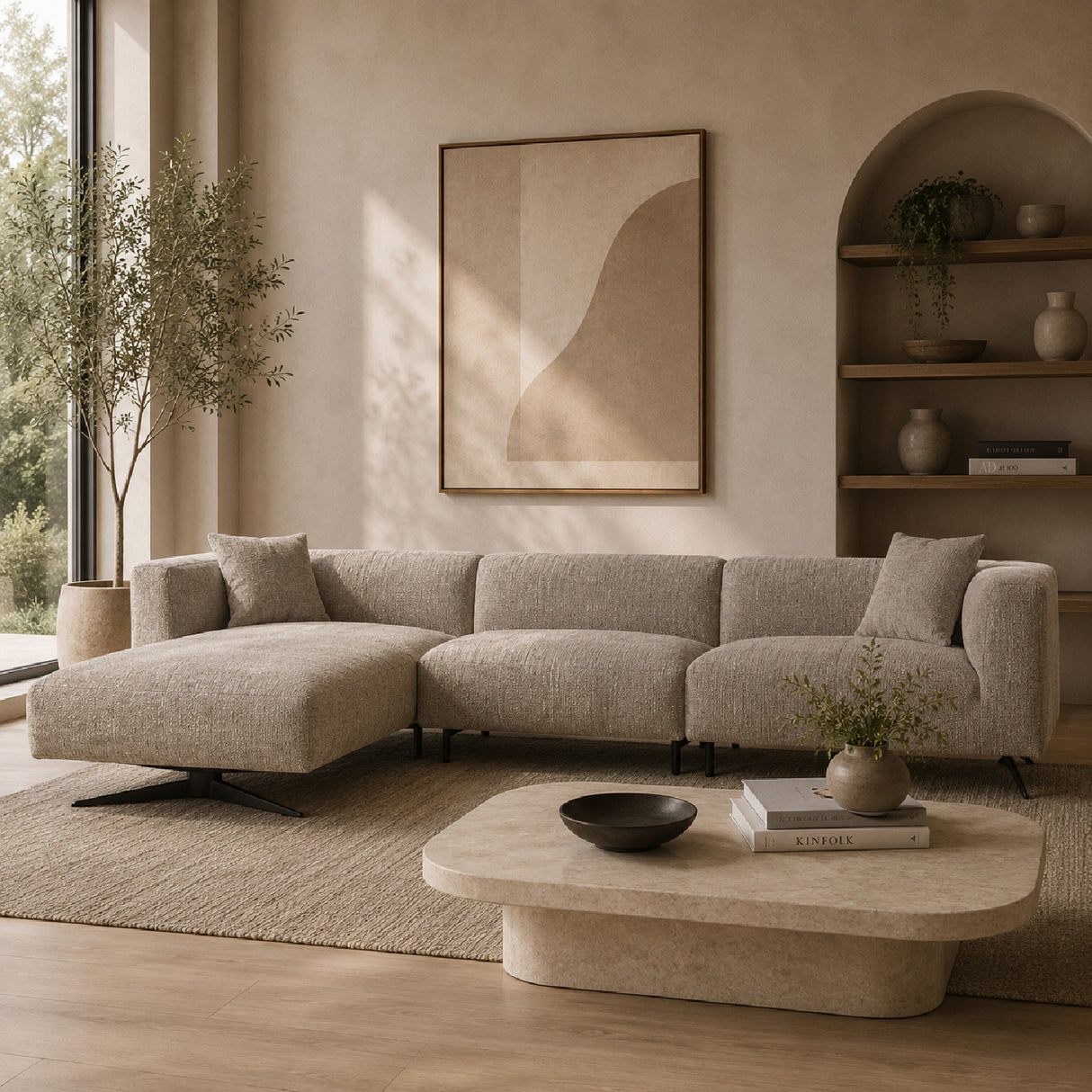   Metal Leg 3-Seater Sofa with Lounge | Oroa.com