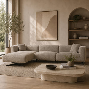   Metal Leg 3-Seater Sofa with Lounge | Oroa.com