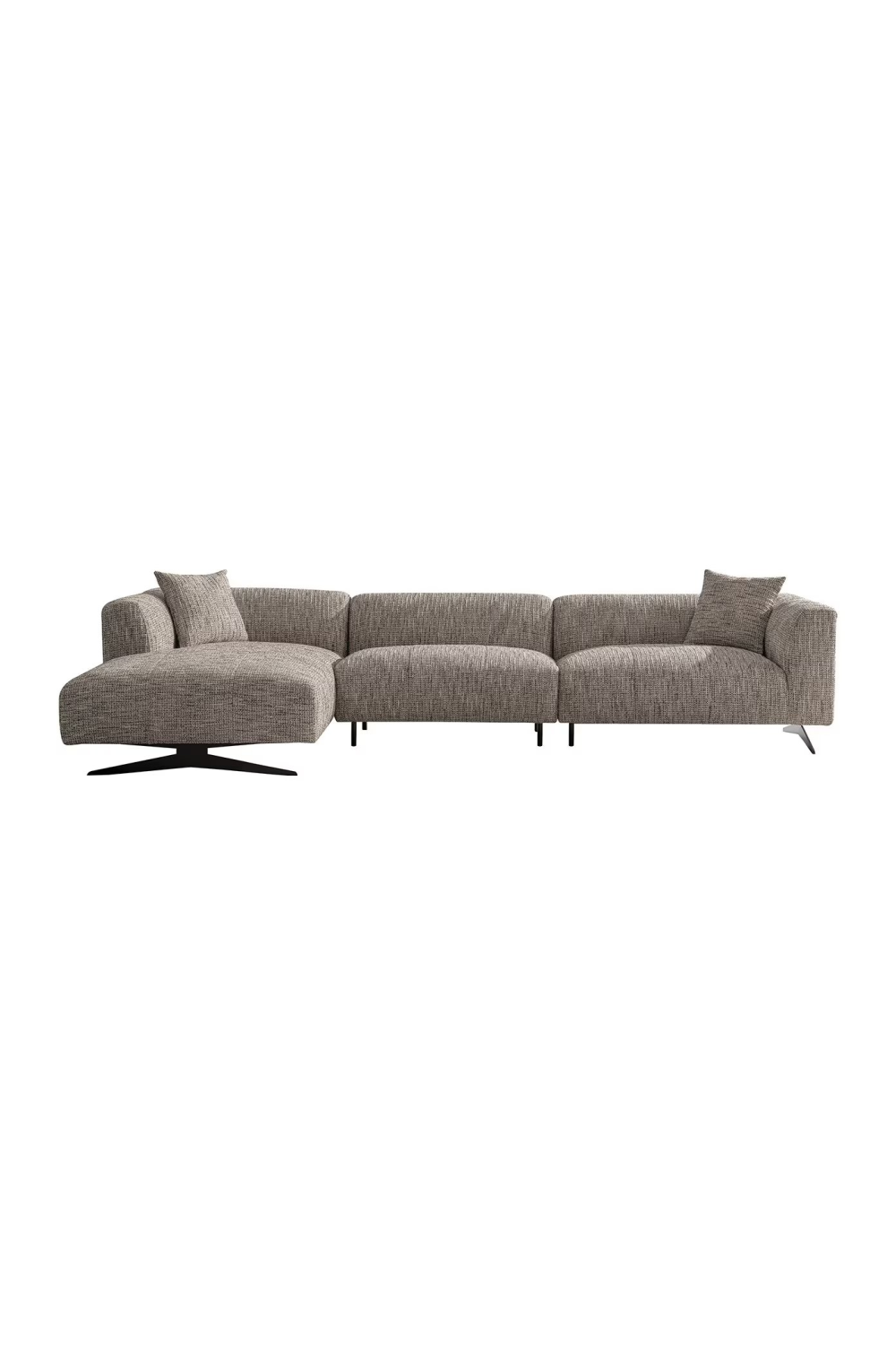 Beige 3-Seater Sofa with Left Lounge | OROA Hoxton | Oroa.com