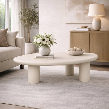   Beige Organic-Shaped Coffee Table | Oroa.com