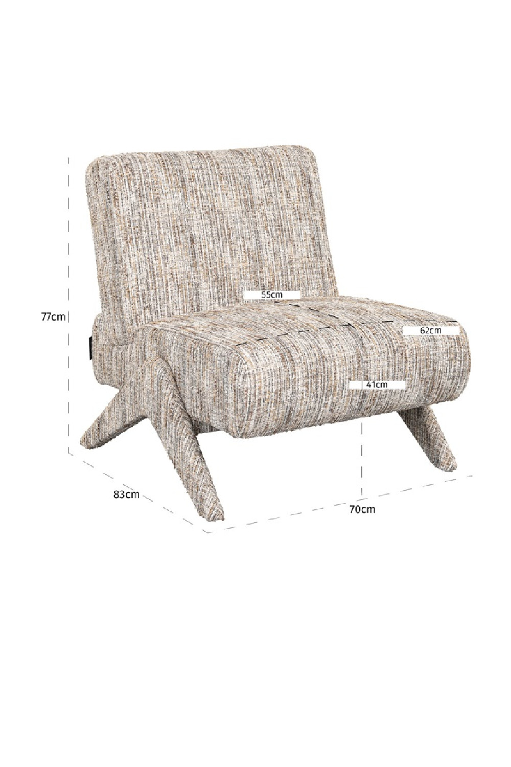 V-Leg Padded Lounge Chair | OROA Lexi | Oroa.com