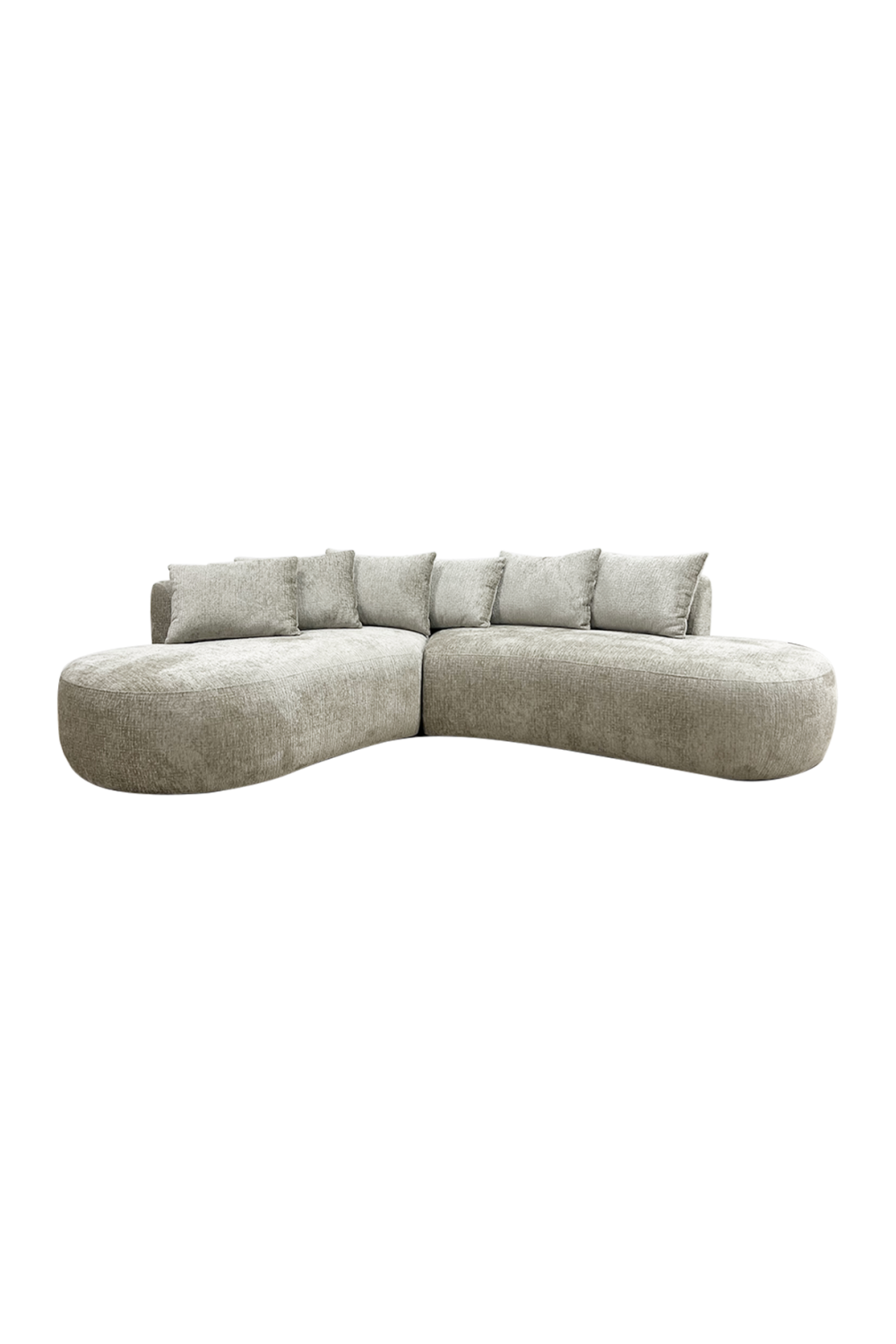 Beige 4-Seater Curved Sofa | OROA Cassie | Oroa.com