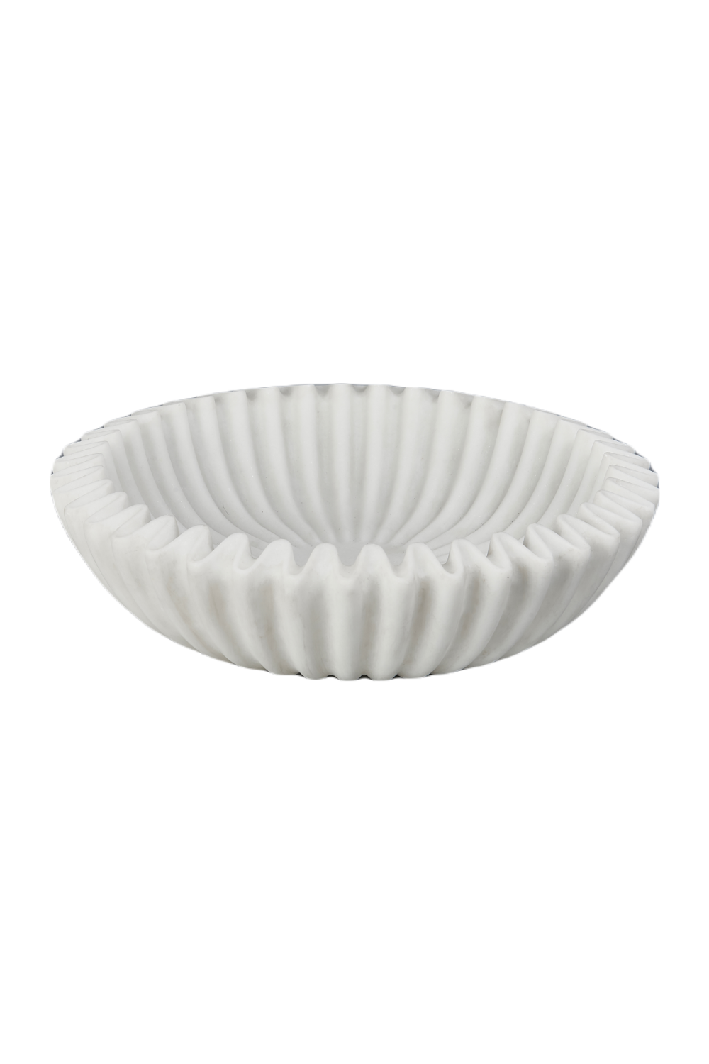 White Round Ruffled Bowl | OROA Caline | Oroa.com