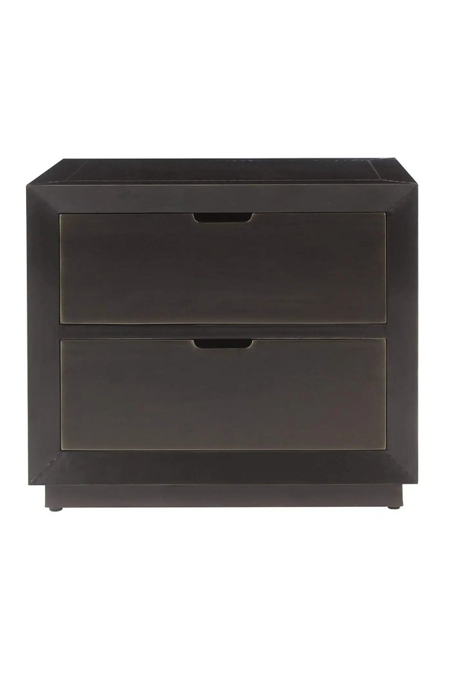 Brown Metal 2-Drawer Nightstand | Richmond Interiors Dante | Oroa.com
