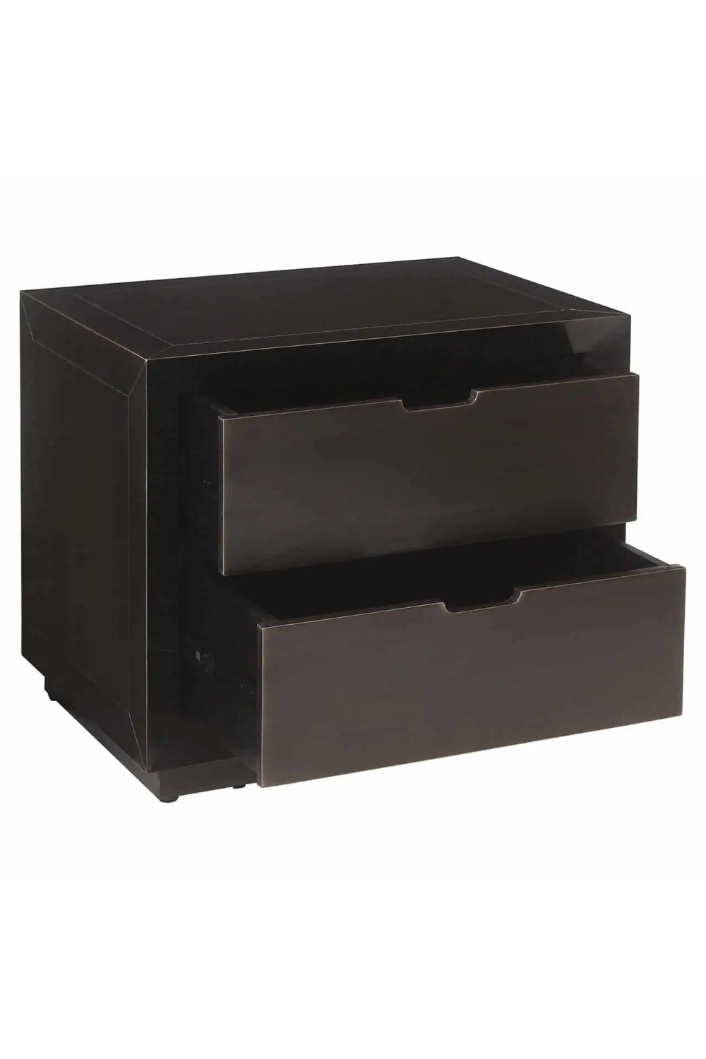 Brown Metal 2-Drawer Nightstand | OROA Dante | Oroa.com