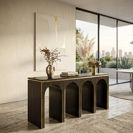   Gold Accent Arched Console Table | Oroa.com