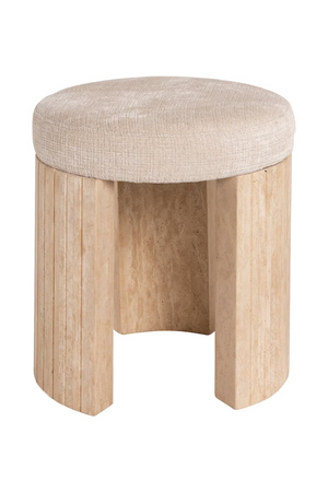 Round Travetine Base Stool | Richmond Interiors Gallice | Oroa.com