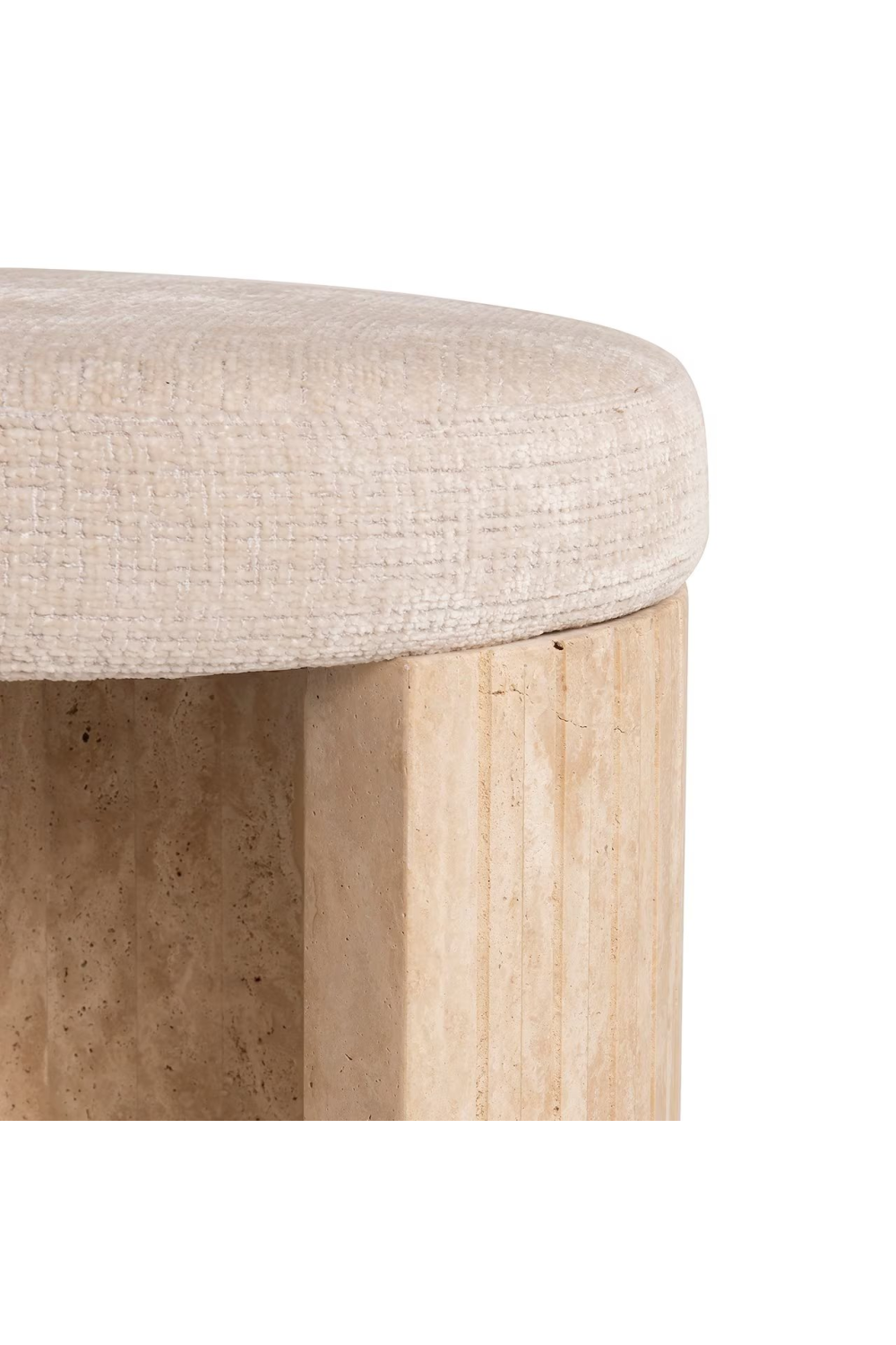 Round Travetine Base Stool | OROA Gallice | Oroa.com