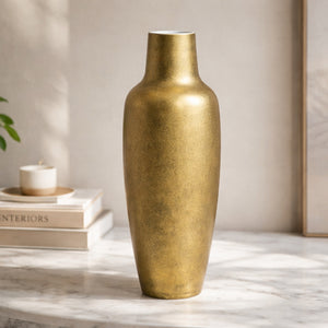   Gold Ceramic Long Vase | Oroa.com