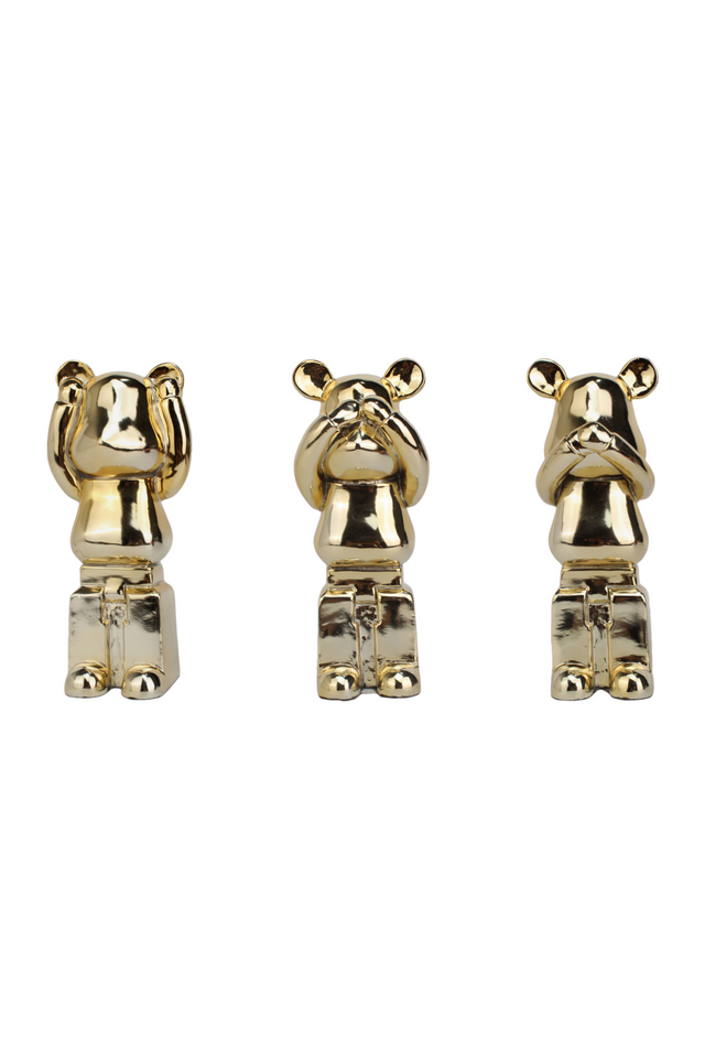 Gold Bear Sculpture Set (3) | Richmond Interiors Berna | Oroa.com