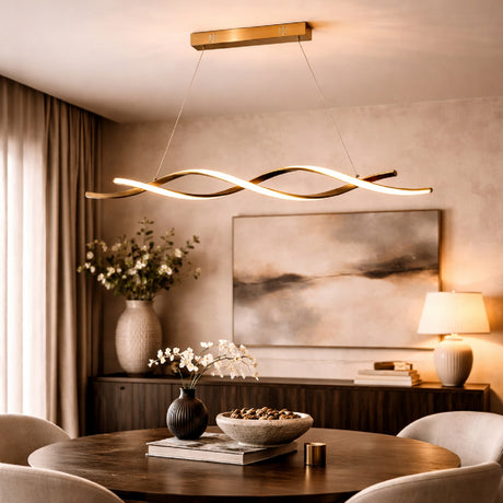   Gold Linear Spiral Chandelier | Oroa.com