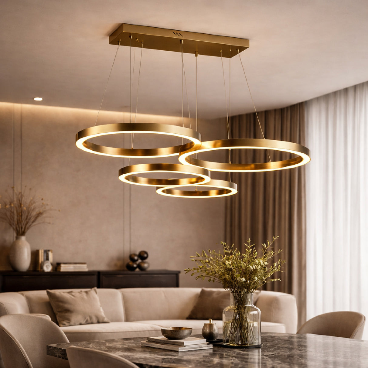   Gold Ring Chandelier | Oroa.com