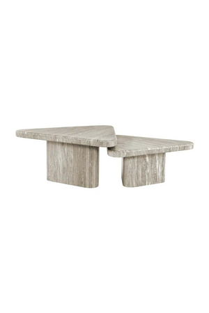 White Marble Triangle Coffee Tables (2) | Richmond Interiors Dwayne | Oroa.com