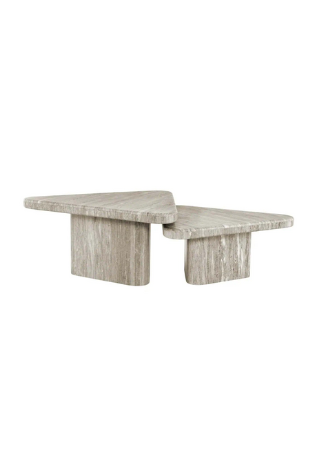 White Marble Triangle Coffee Tables (2) | Richmond Interiors Dwayne | Oroa.com