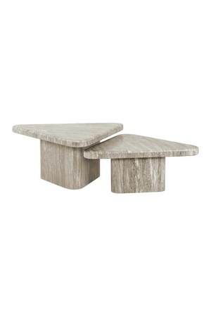 White Marble Triangle Coffee Tables (2) | Richmond Interiors Dwayne | Oroa.com