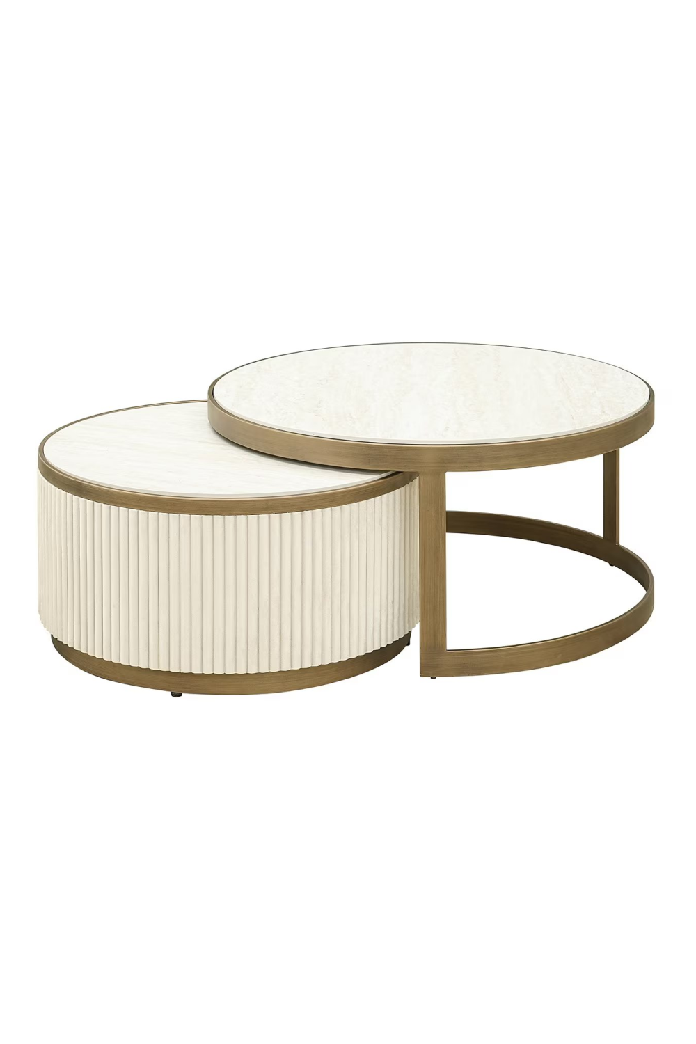White Ceramic Nesting Coffee Tables (2) | Richmond Interiors Tivoli | Oroa.com