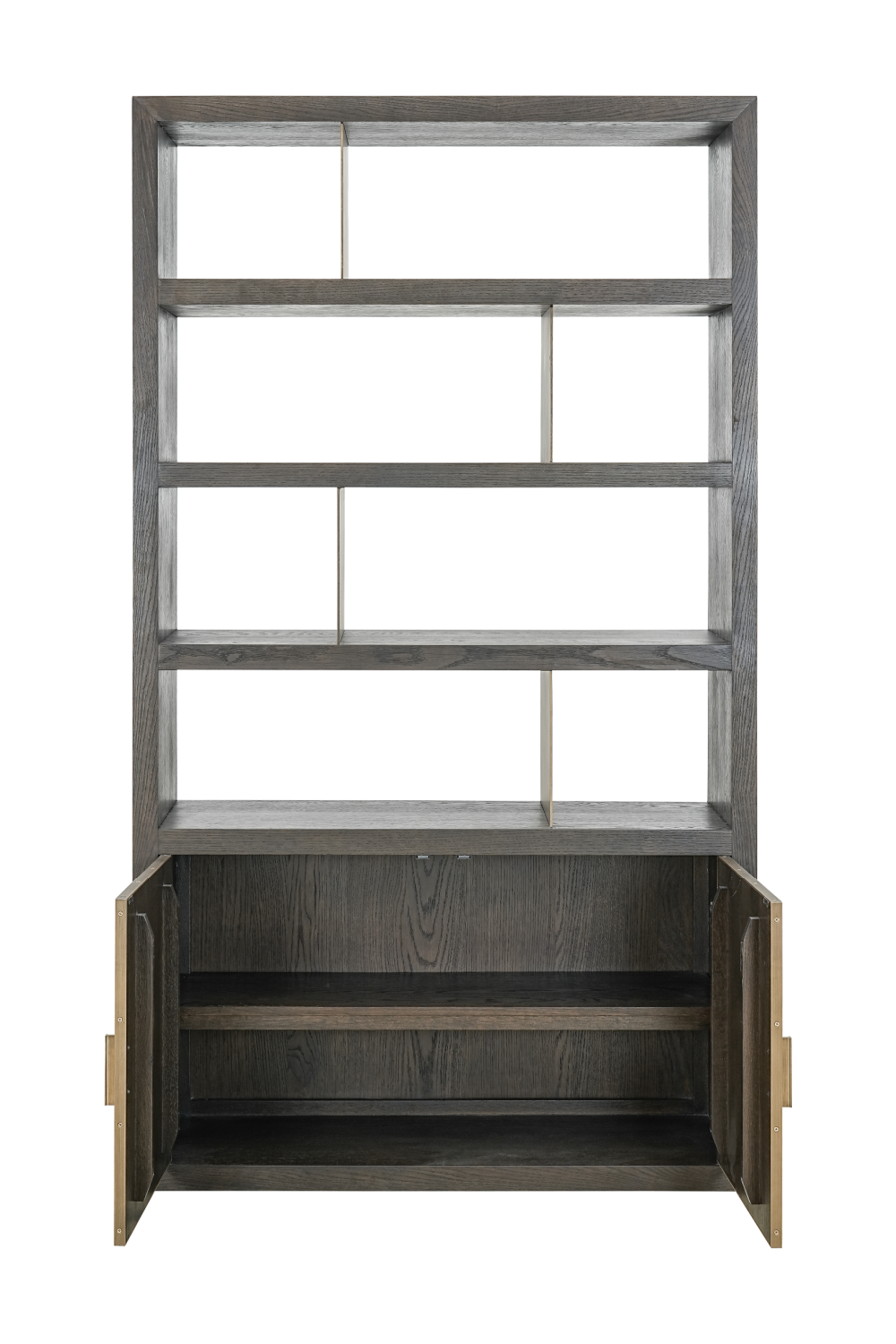 Brown Oak Staggered Display Cabinet | OROA Rivertree | Oroa.com