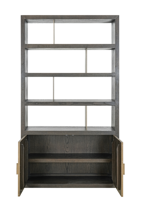 Brown Oak Staggered Display Cabinet | Richmond Interiors Rivertree | Oroa.com