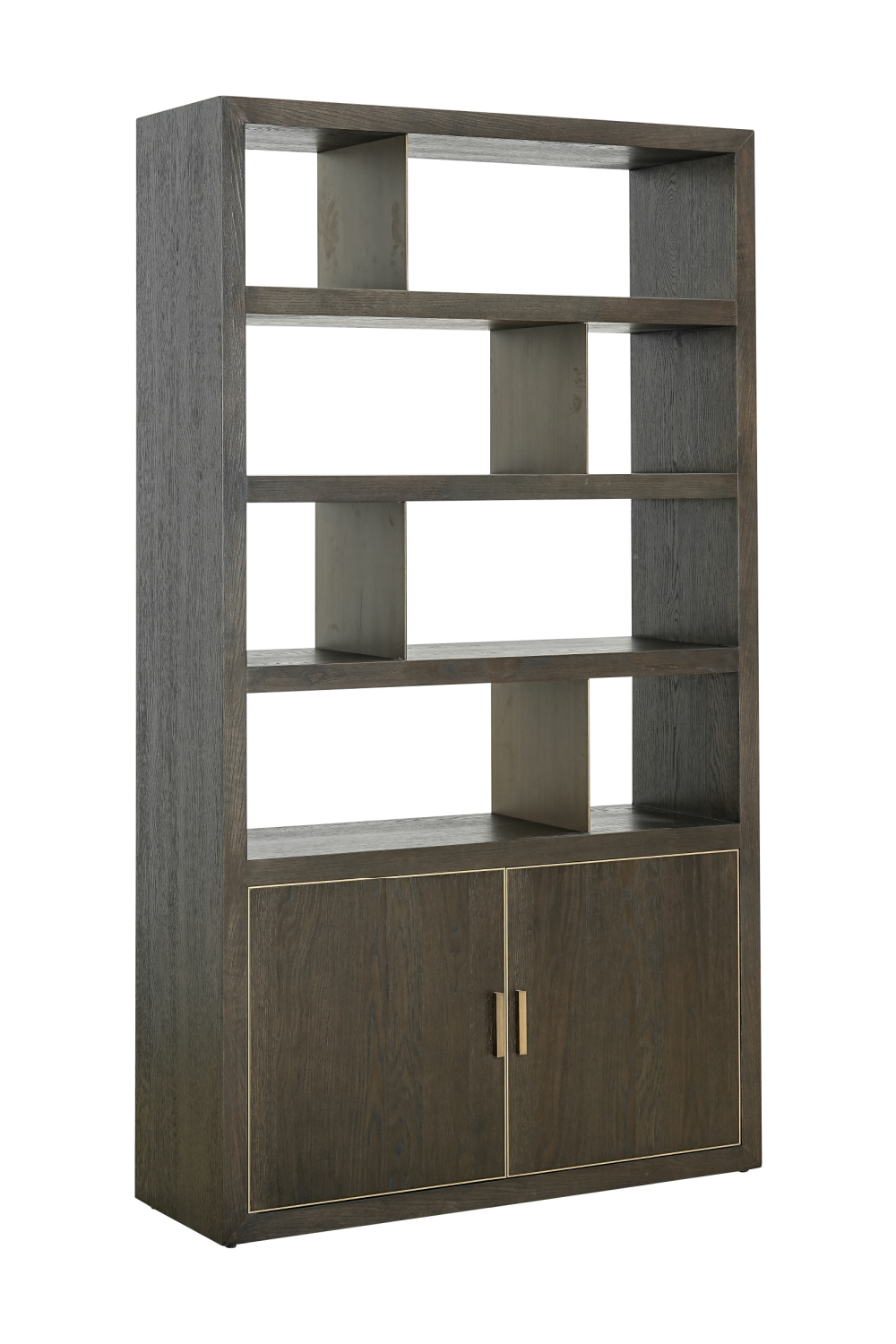 Brown Oak Staggered Display Cabinet | OROA Rivertree | Oroa.com