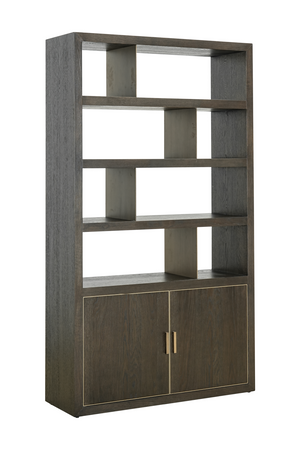   Brown Oak Staggered Display Cabinet | Oroa.com