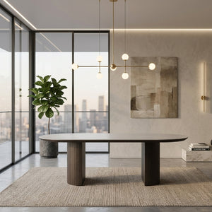   Travertine Ceramic Dining Table | Oroa.com